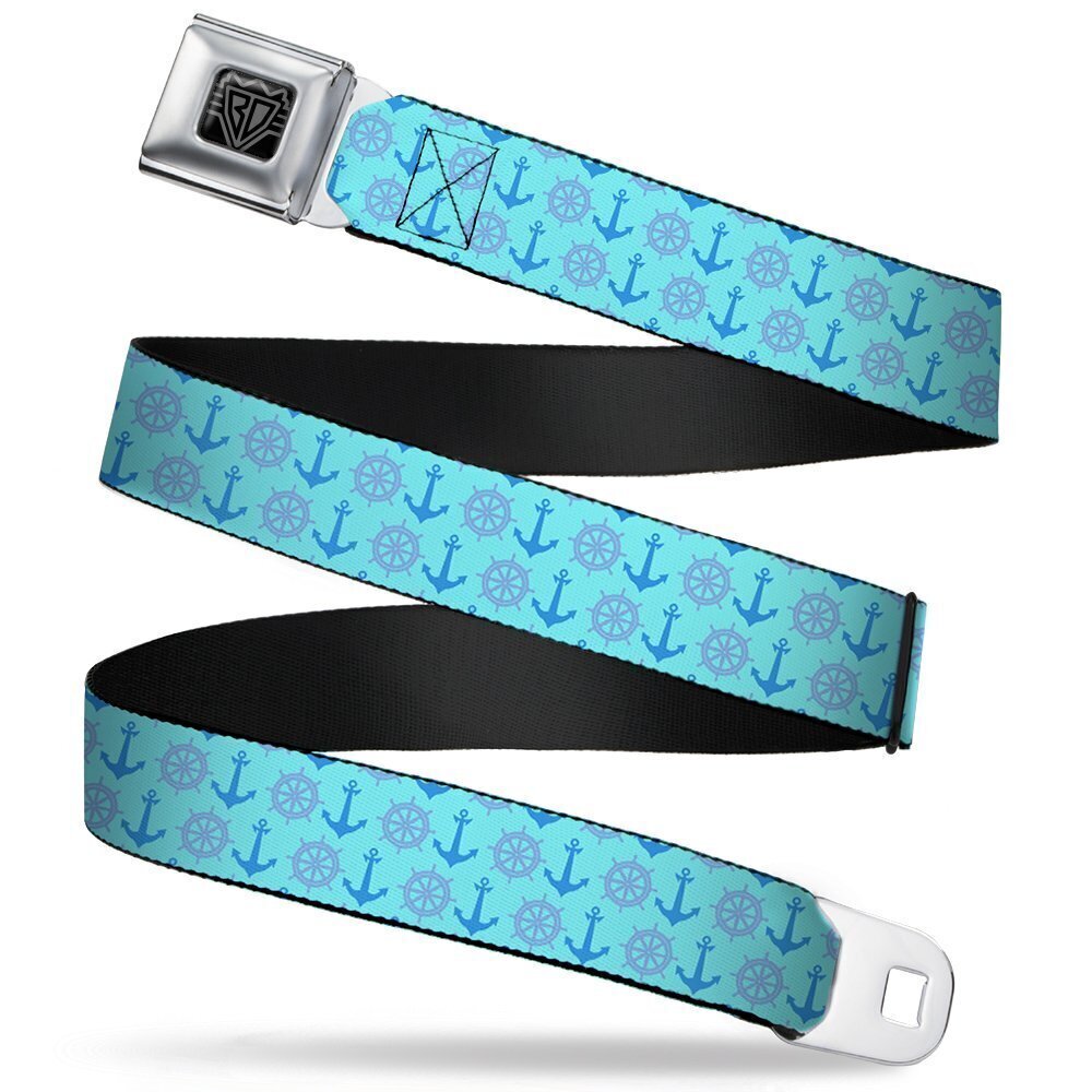 6338 Seatbelt Belt - Anchor2/Helm Monogram Blues - 1.0" Wide - 20-36 Inches